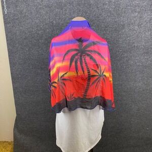 aer Tropical Sunset Palm Tree Mesh Sarong Wrap Beach Cover Up XXL Multicolor